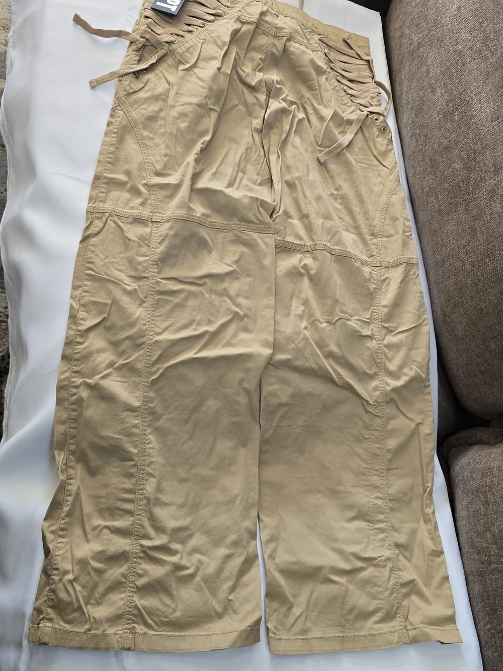 New THE KRIPT cargo pants in a tan color